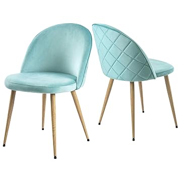 Modern Luxe ® Esszimmerstuhl Wohnzimmerstuhl SAMT Stoff Polsterstuhl Loungesessel Weicher Sitz und Rücken, mit Holzernen Meta