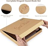 Creawoo Wooden Wedding Guest Book Set with Table Sign & Pen Holder view 7