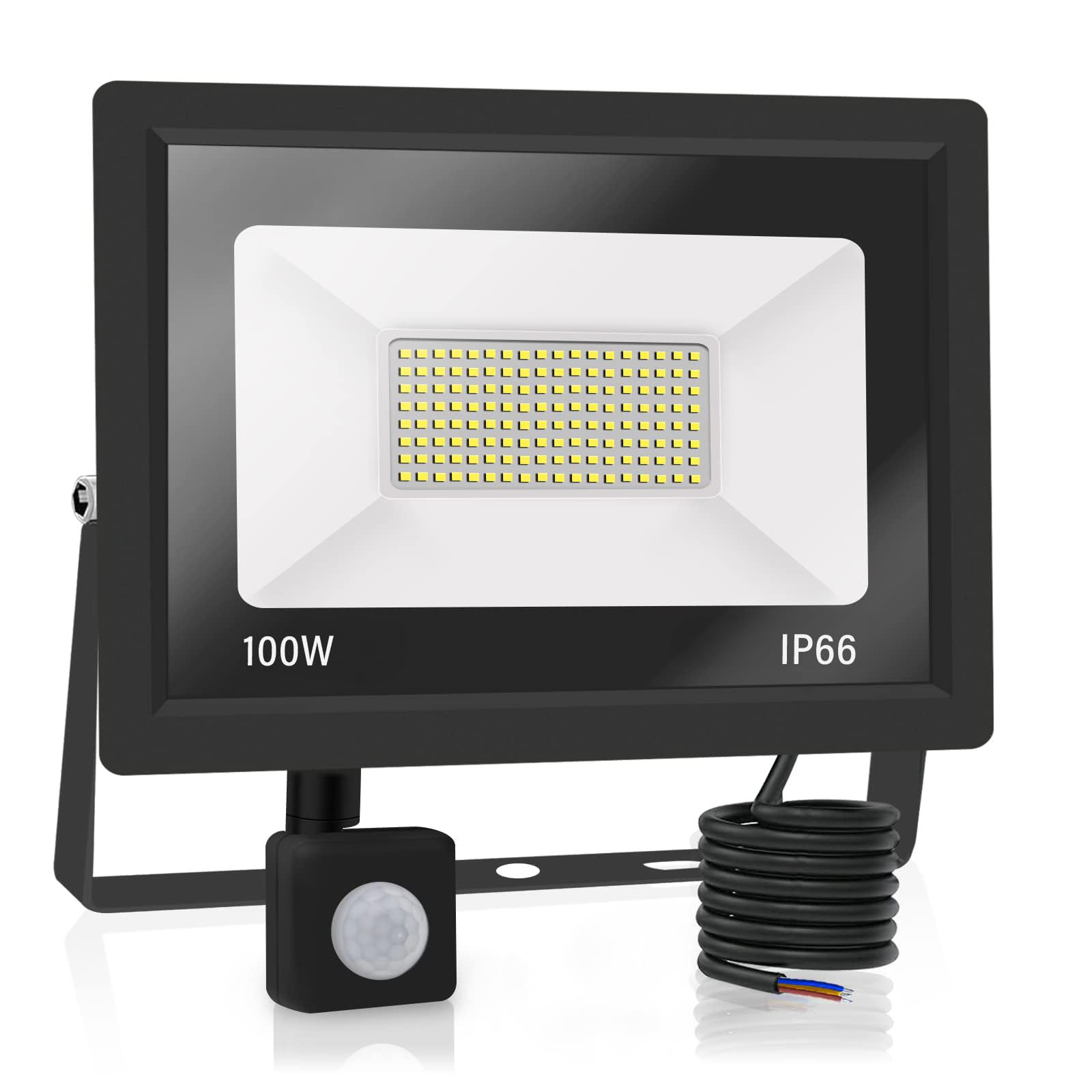 Security Lights Outdoor Motion Sensor 100W,IP66 Waterproof Motion Sensor Outdoor 10000LM LED Floodlights with PIR Sensor,6000K Daylight White for Garden, Forecourt, Backyard, Garages and More