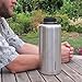 Silver Stainless Steel Vacuum Insulated Double Wall Barrel Style Growler - 64 Ounce Capacity