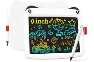KUNPHY Kids Toys LCD Writing Tablet，9 Inch Colorful Screen Doodle Board，Erasable and Portable Drawing Pad for Birthday Christmas （White）