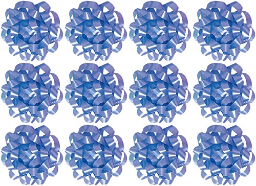 The Gift Wrap Company Decorative Confetti Gift Bows, Medium, Light Blue,pack of 12