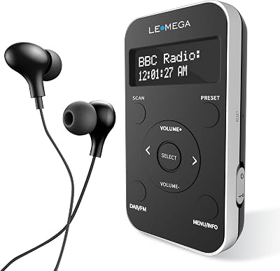 LEMEGA PR1L Pocket DAB Radio FM Radio 20 Presets LCD Display Light