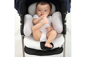 AIPINQI Head and Body Support Pillow with Neck Support for Toddler,Suitable for Baby Car Seat and Strollers(over 1 years),Grey