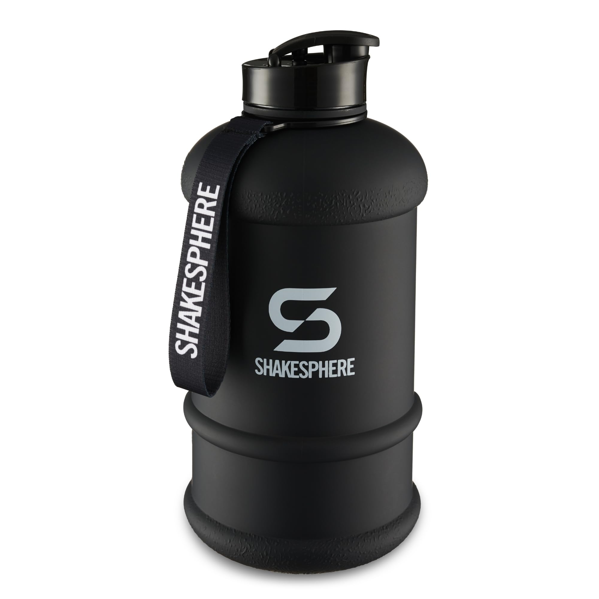 ShakeSphere Matte 1.3L Water Bottle with Black Logo (Matte Black, 1.3)