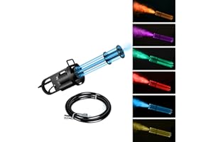KIINSEHTOQ CO2 Cannon, LED CO2 Blaster With RGB Lights, Handheld CO2 Fog Machine Stage Effect Equipment With 3m Hose For Nightclub Wedding Party DJ Halloween-1 Pack