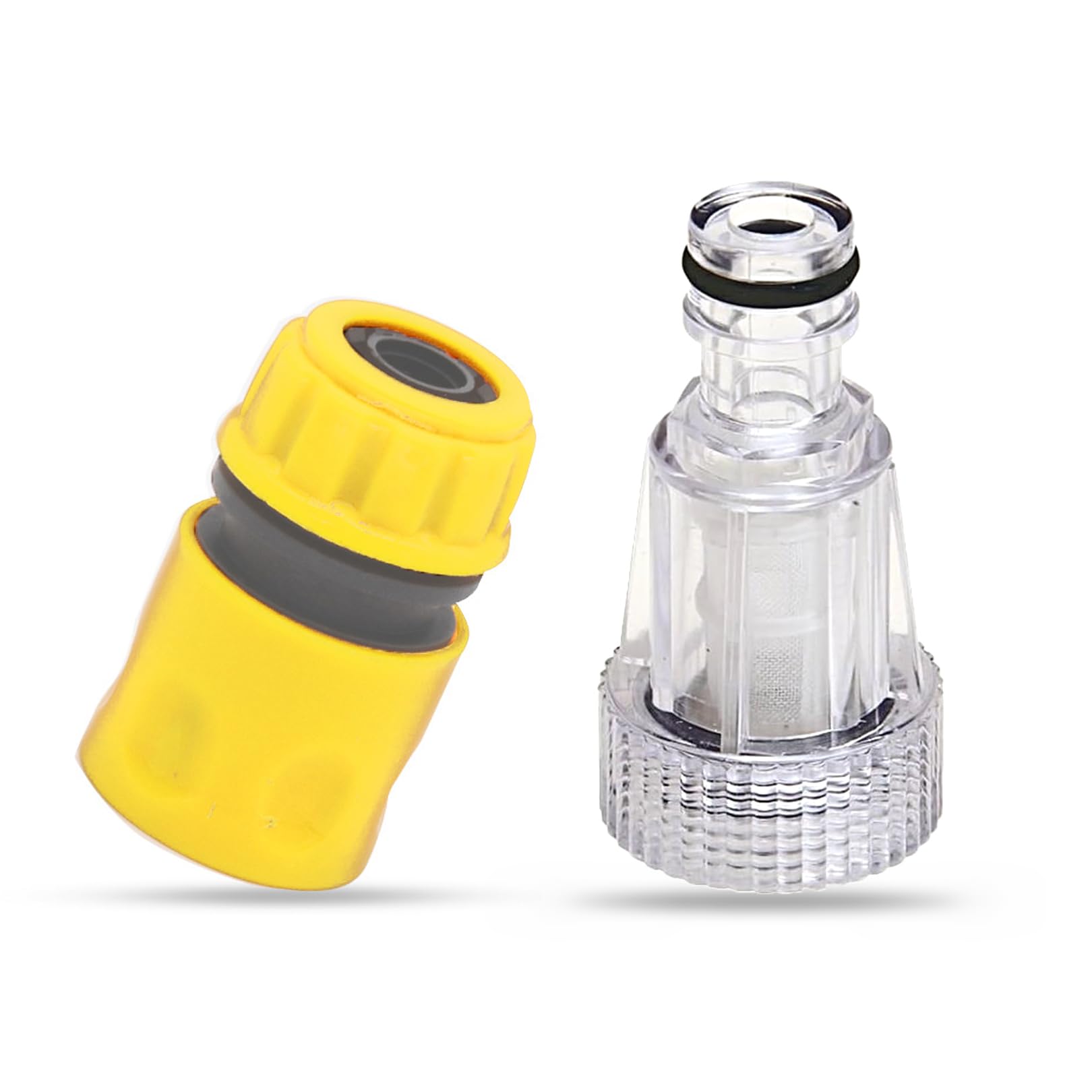 2 Pcs Pressure Washer Hose Fittings, 3/4 Inch Garden Hose Connector, Plastic Inlet Filter, Washer Gun Adapter for Garden & Home