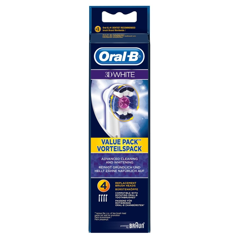 OralB 3D White 4 Replacement Brush Heads