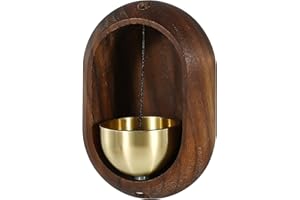 MEOWLIAN Shopkeepers Wooden Doorbell Door Bells Chimes Magnetic Office Ornament and Hanging Decorative Bells for Travel Trailer Fridge Sticker and Barn Door (Walnut Oval)