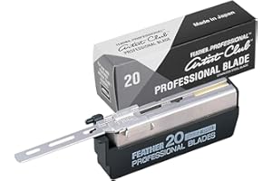 Feather Artist Club Professional Single Edge Razor Blades - Fits Any Artist Club Straight Razor - Platinum-Coated for Sharpness & Precision - Barber Supplies for Shaving & Outlining (20 Count)