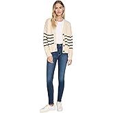 Nautica Womens Long Sleeve V-Neck Striped Cardigan