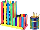 ZOENHOU 1000 Colored Popsicle Sticks 4.5 Inch Natural Wood Lolly Craft Sticks view 6