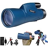 Gosky Monoculars Telescope, 12x55 HD Monocular for Adult with BAK4 Prism & FMC Lens, Lightweight Monocular with Smartphone Adapter Suitable for Bird Watching Hunting (Blue)