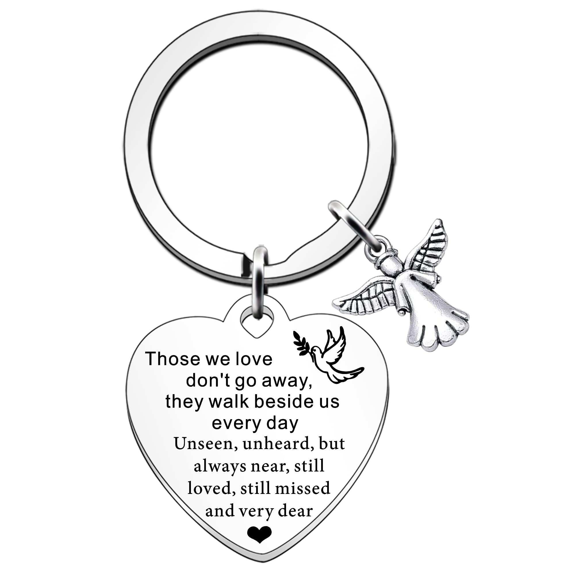 SDOFY Memorial Keyring Remembrance Gifts Sympathy Gift Memorial Gifts for Loss of Loved One Those We Love Don't Go Away Keychain