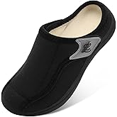 LeIsfIt Slippers for Women Extra Wide House Slippers Elderly Slip on House Shoes Non-Slip Indoor Outdoor Slipper Adjustable for Diabetic Swollen Feet