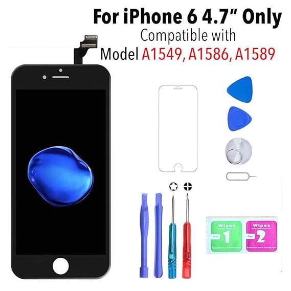 YOKIO kompatibel mit iPhone 6 Komplettes Display Ersatz Set , LCD Touchscreen eine illustrierten Reparaturanleitung & Komplet