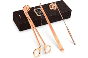 RONXS Candle Wick Trimmer, 3 in 1 Candle Snuffer, Wick Cutter & Candle Wick Dipper, Candle Care Kit Candle Accessory Set Ideal Gift for Candle Lover (Rose Gold)
