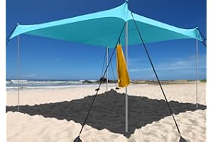 Easierhike Beach Shade Windproof Design, Sun Shelter UPF50+ Portable Family Tent