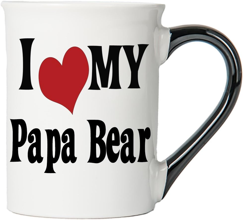Cottage Creek Large 18 Ounce Ceramic Papa Bear Coffee Mug Papa Tea Mug Cup [White]