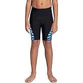 LEAO Youth Boys Swim Jammers Solid Swimsuit UPF 50+ Sun Pretection Quick Dry Athletic Swimming Shorts