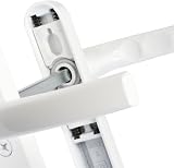 JCP uPVC Door Handle Pair 122mm Centres 92mm PZ 220x30 Backplate White view 4