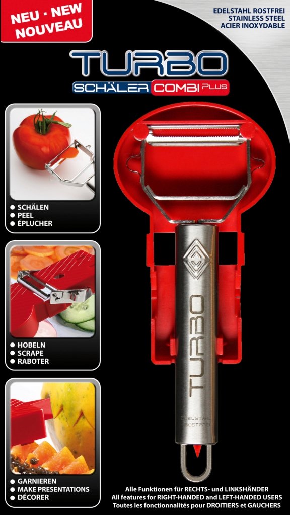 Turbo Peeler Combo Plus with red mandoline slicer plate Amazon.co.uk