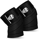 Gymreapers Knee Wraps for Squats and Powerlifting 72 Inch Compression Wraps with Strap for Men & Women Weightlifting Support