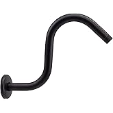 Westbrass 1/2" IPS x 8" S-Shaped Shower Arm and Flange, Matte Black, D303-81-62