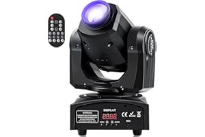 U`King 60W LED Moving Head Light Stage Lights with Remote Control 8 GOBO 8 Colors Spotlight by DMX Controlled 11 Channel with Sound Activated for Disco Club Party Stage Lighting Shows