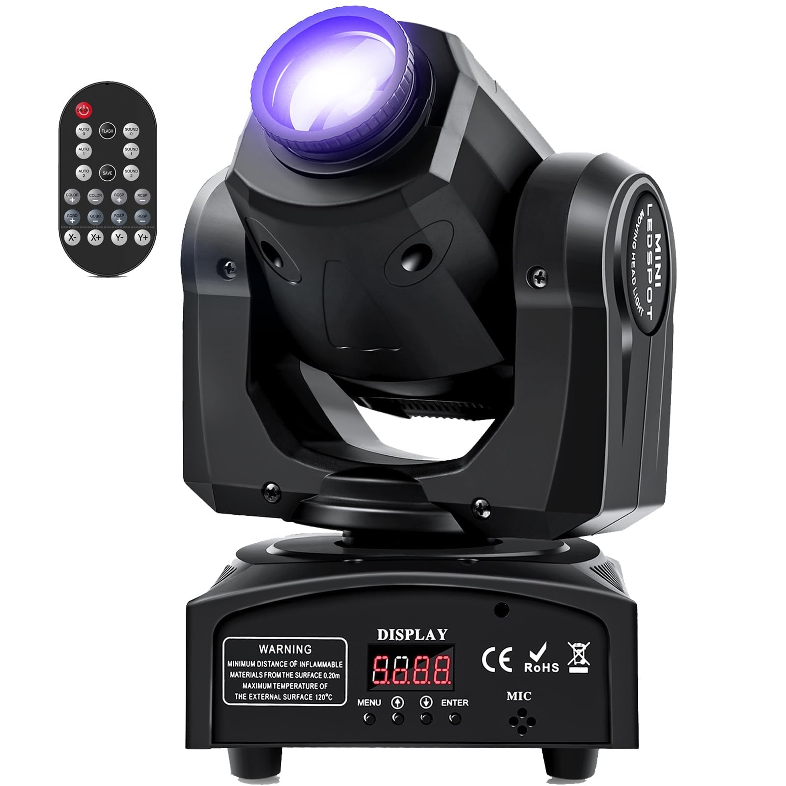 Photo 1 of U`King 60W LED Moving Head Light Stage Lights with Remote Control 8 GOBO 8 Colors Spotlight by DMX Controlled 11 Channel with Sound Activated for Disco Club Party Stage Lighting Shows