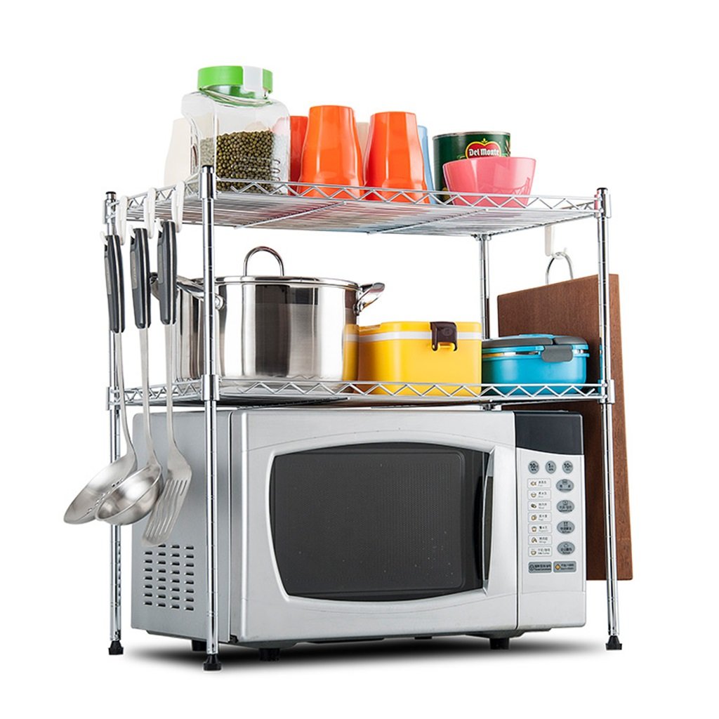 Chen Doble capa de metal Horno de microondas Estantería de rack ...