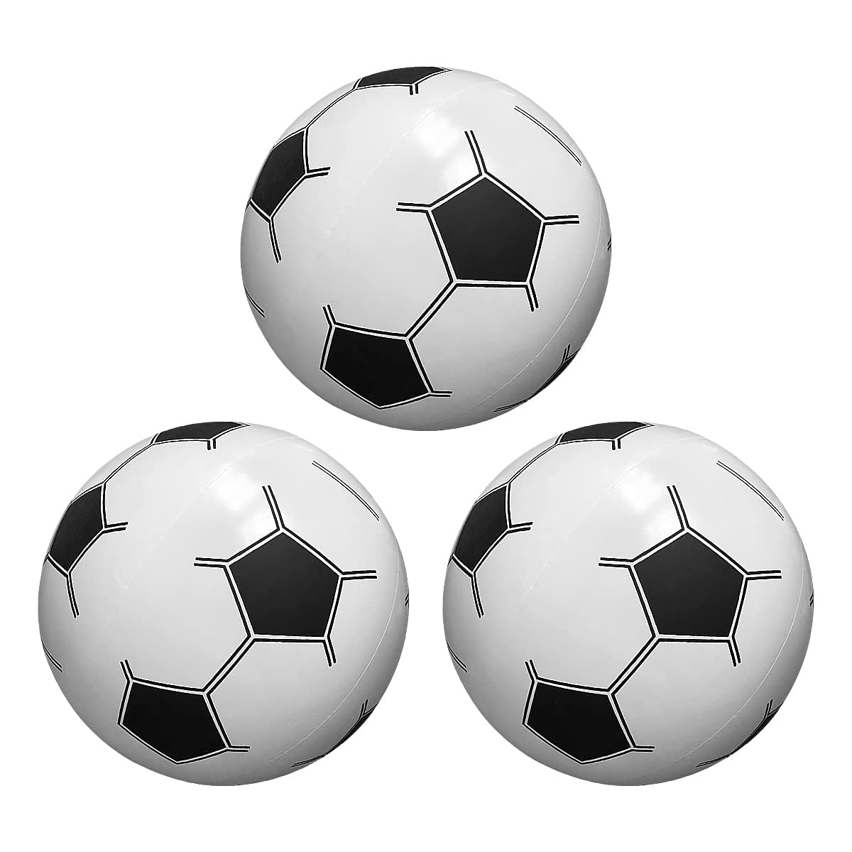 Jagowa 3PCS Inflatable Beach Football, Soccer Ball Blow Up Beach Balls for Summer Beach Swimming Pool Sports Game Party Supplies