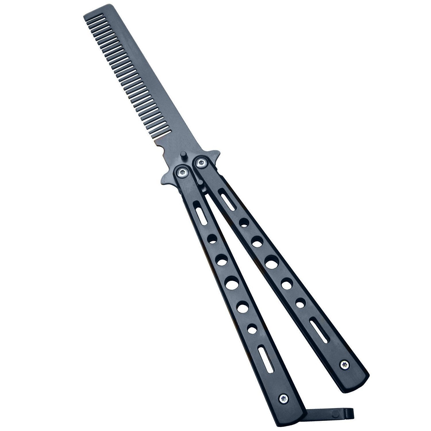 Photo 1 of Generic New 1Pc Black Metal Practice Butterfly Comb Style Knife Trainer Tool