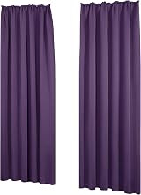 Deconovo Blackout Curtains Pencil Pleat Panels Purple Grape 55x102 One Pair