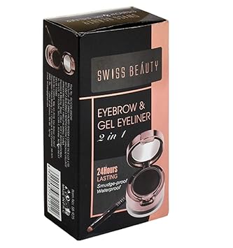 Swiss Beauty Eyebrow & Gel Eyeliner 2 in 1 (24 Hours Lasting) Smudge Proof, Water Proof
