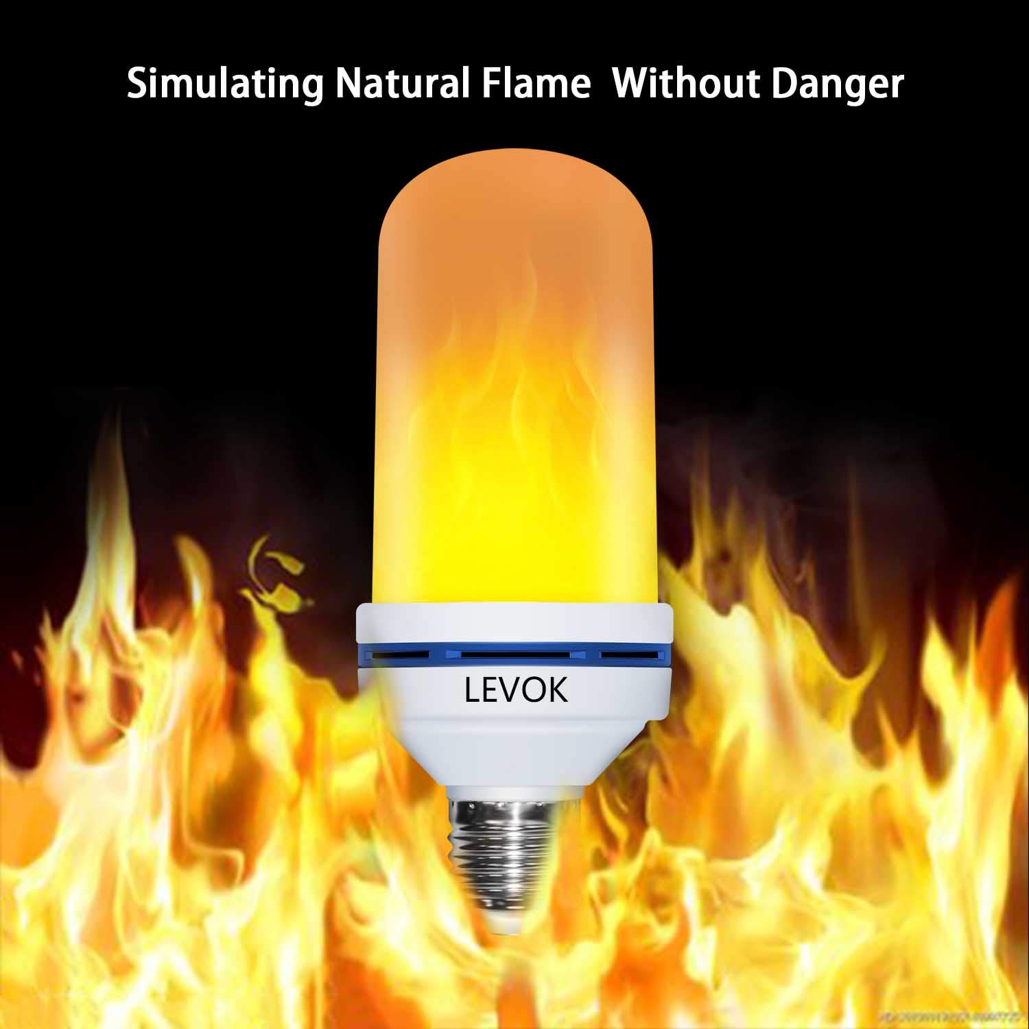 2018 LED Flame Bulb Built-in Gravity Sensor E26/6w - Lamp Flaming Bulbs - Simulate Nature Fire Flicker Flame