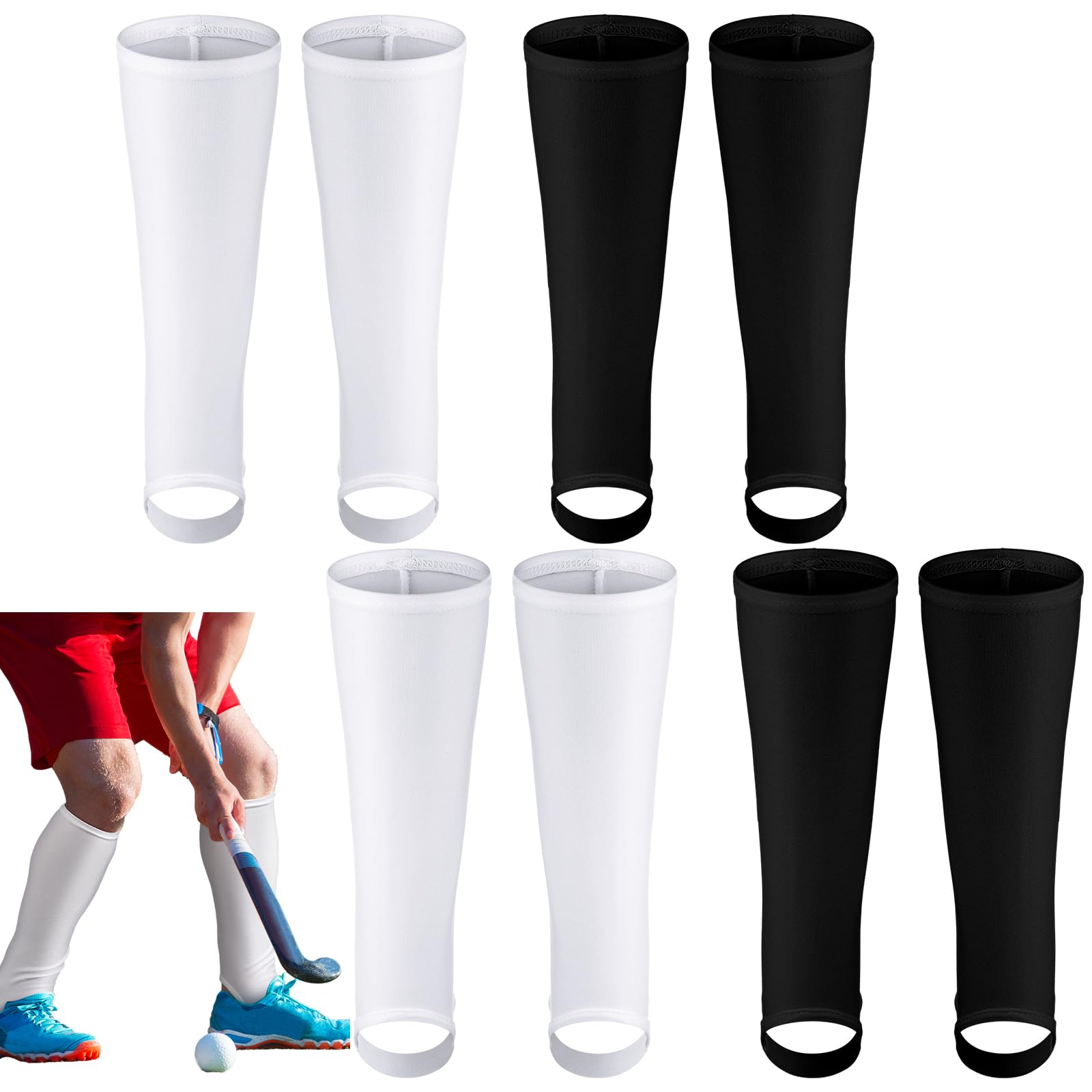 Photo 1 of Chicingyou 4 Pairs Field Hockey Shin Guard Sleeves Socks Over The Shinguard Socks for Men Women Youth Field Hockey and Soccer Athletes Outdoor