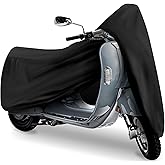 TOKEPT Scooter Cover, Waterproof Moped Cover, Vespa Cover, Outdoor Windproof and UV, for 72" Long Yamaha Honda Ruckus Motorbike Cover (Black)