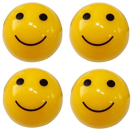 Aerzetix: 4 Ventilkappen Auto Fahrrad Motorrad mit Emoticone Lächelnd Runde C19921