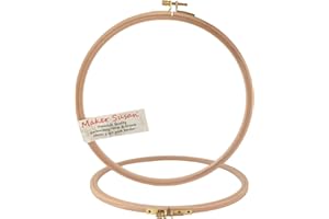 Maker Susan 7.3" Wood Embroidery Hoop, Round Beechwood Cross Stitch Hoop with Adjustment Brass Screw, Cross Stitch Hoops and Frames, Suitable for Embroidery, Craft Sewing (7.3 inch)