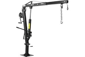 Pickup Truck Crane with Hand Winch,2000 LBS Capacity,360° Swivel Truck Jib Engine Hoist Crane,Folding Electric Winch Truck-Mo