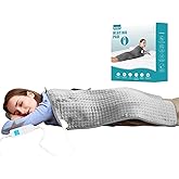 Ruqiji 17''x33'' XXXL King Size Heating Pad with Fast-Heating Technology&10 Temperature Settings, Flannel Electric Heating Pad/Pain Relief for Back/Neck/Shoulders/Menstrual Pain/Leg Cramp (Light Grey)