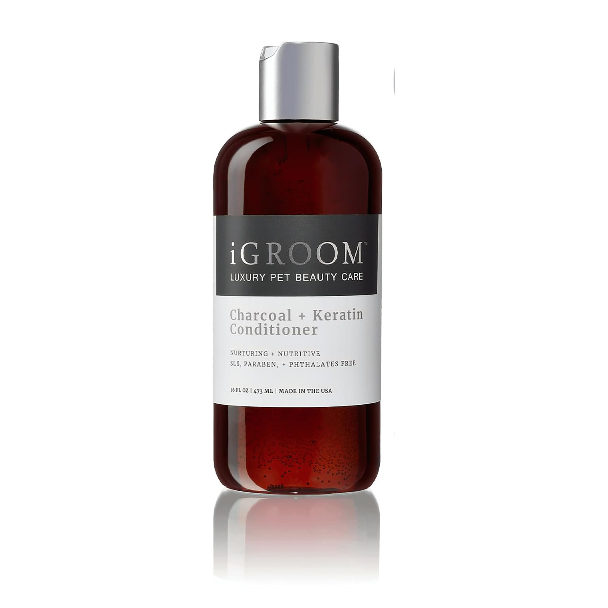 iGroom Charcoal Keratin Dog Conditioner, Luxury Pet Beauty Care, Repairs Enhances Adds Moisture, Made in USA, Summer Fig, 473ml