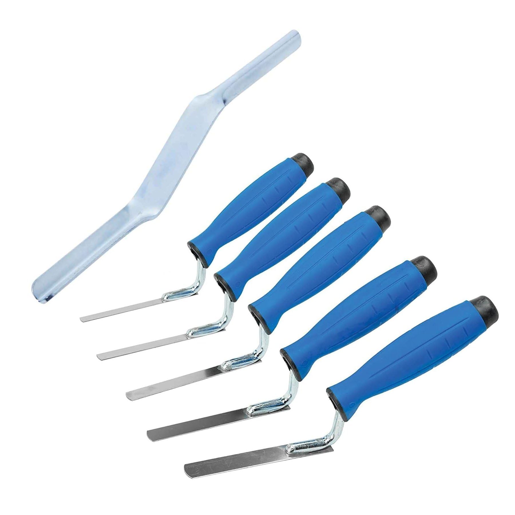 5 x Stainless Steel Finger Pointing Trowel Set 6 8 10 12 14 mm with Rubber Handle + Brick Jointer (Set)