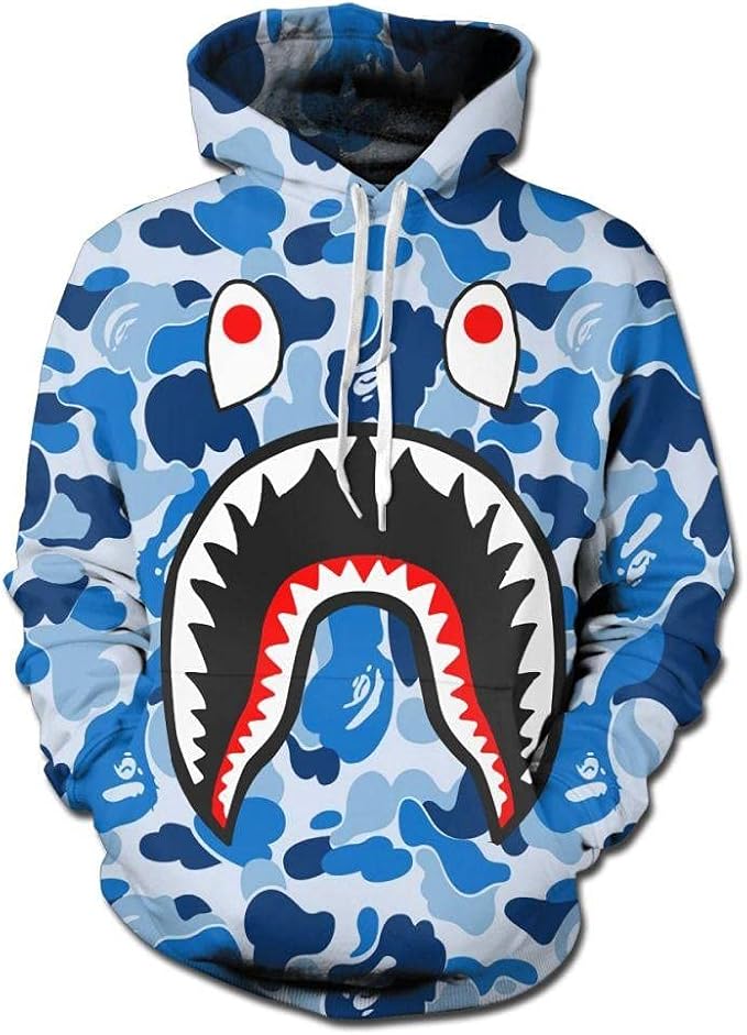 Masculina Casual Impresión 3D Bape Sudadera Creativa De Gran Tamaño