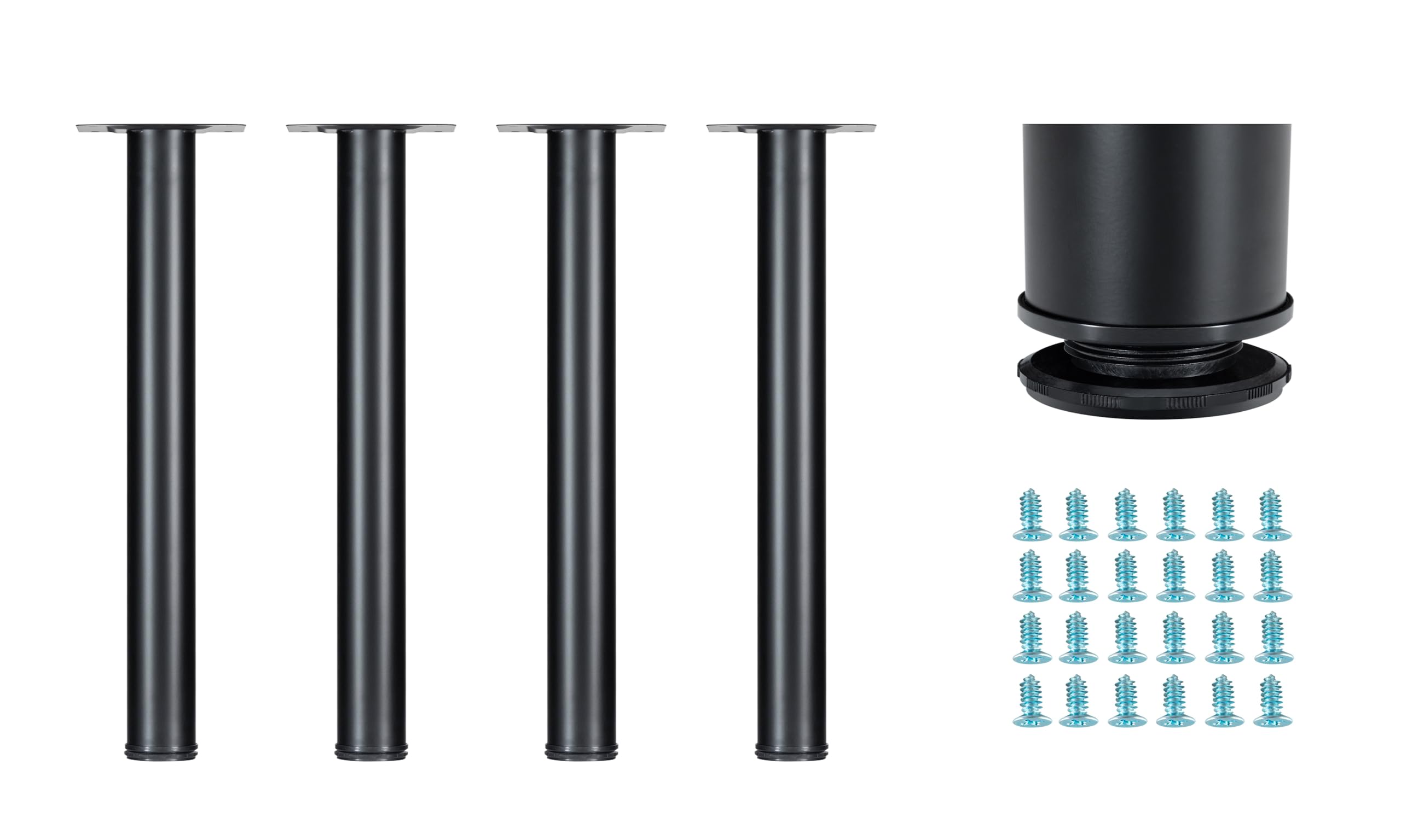 Photo 1 of WUHUANGKAKA 16 Inch Table Legs,Adjustable Metal Desk Legs,Suitable for DIY Furniture Legs,Computer Desk,Dining Table,Workbenches,Coffee Table,Set of 4 (Black).