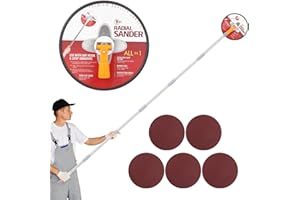 Manual 9-Inch Radial Drywall Sander with 85-Inch Extension Pole - Complete with 5 Sanding Discs, Perfect for Home Renovation,