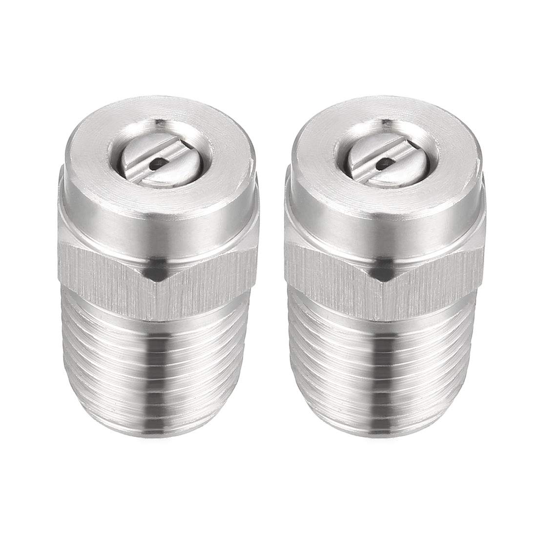 sourcing map Pressure Washer Nozzle, 1/4NPT Thread Spray Tip, 2 Pcs (15 Degree, 1.2mm Orifice Diameter)
