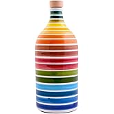 Antico Frantoio Muraglia | Premium Italian Extra Virgin Olive Oil | First Cold Pressed Gourmet EVOO | RAINBOW Arcobaleno Collectible Handmade Ceramic Bottle | 16.9 Fl.oz (500 ml)