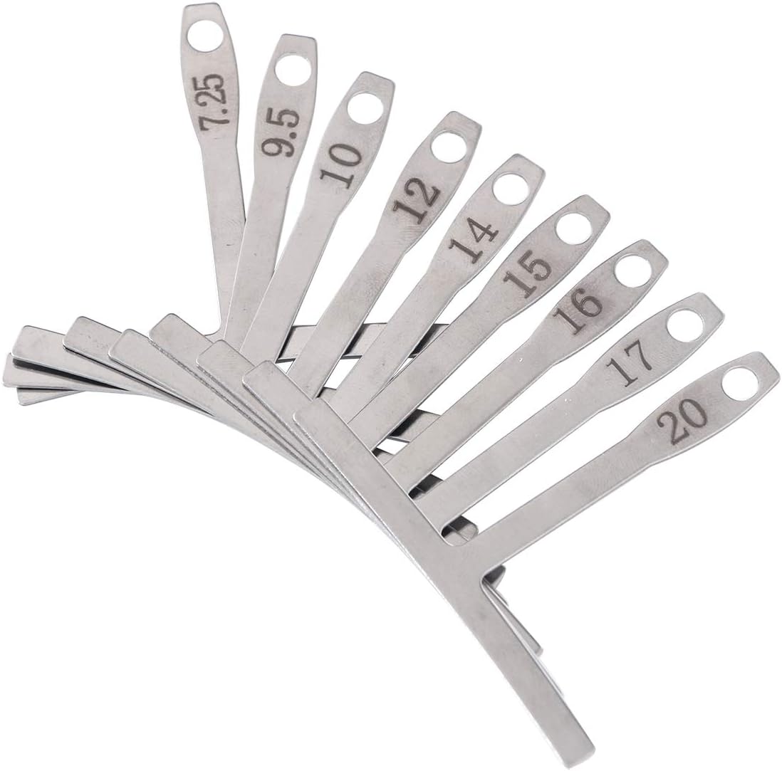 Set of 9 Understring Radius Gauge for Guitar and Bass Setup Luthier